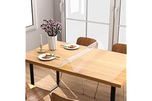 NATRKE Alfombrilla de Escritorio Transparente, Grande 152x91 cm Escarchada Protector de Escritorio PVC, 1,5 mm Estera de Escritura Antideslizante e Impermeable Tapete de Escritorio para Oficina/Hogar