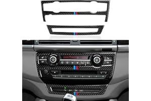 OYDDL Panneau de CD de voiture pour console de voiture - En fibre de carbone - Compatible avec BMW X5 E70 X6 E71 2007 2008 2009 2010 2011 2012 2013 2014