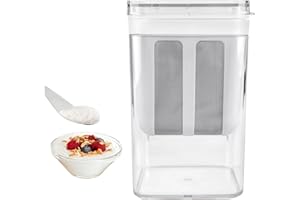 BYZESTY Frischkäsebereiter, Joghurt Sieb Mit Deckel, Waschbar Molkeabscheider, Wiederverwendbarer Feine Filtersiebe, 1100ml Feinmaschiges Joghurt Sieb, Joghurtbereiter Für Milch, Saft, Küchenzubehör