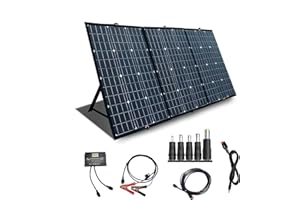 YINGGUANG Cargador Solar 180W Kit de Panel Solar Plegable 12V Portátil Placa Solar con Puerto de Salida 18V Controlador 20A + Cable Anderson 5M para techo, camping,RV,Teléfonos(180W)