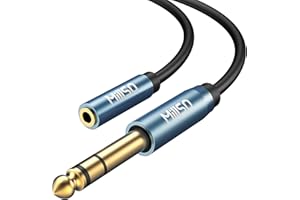 MillSO Audio Adapter 6.35mm Klinkenstecker auf 3.5mm Klinken Buchse Kopfhörerverlängerung mit 24K Vergoldete Kontakte für Kopfhörer, Lautsprecher, Gitarre, Bassverstärker und HiFi Anlage - 30cm