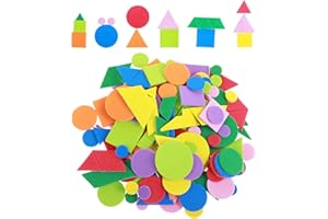 Tyqour 500 Stück Moosgummi Sticker Kinder Selbstklebend Geometrische Aufkleber Bunt Moosgummi Formen Schaumstoff Sticker zum Basteln Schaumstoff Aufkleber für Kunsthandwerk Sammelalben DIY Dekoration