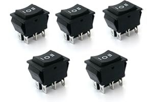 YTIAN 5Pcs 6-terminals 3 position on/off/on DPDT Bateau Interrupteur à bascule 16A 250VAC/20A 125VAC