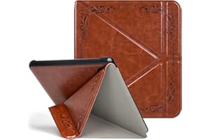 RSAQUAR Tenano Coque Origami pour Kobo Libra Colour (Modèle : N428) Et Tolino Vision Colour 2024 avec Fonction Auto Veille/Réveil - Marron