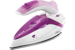 ‎UFESA Ufesa Reise-Dampfbügeleisen PV0500, Reisebügeleisen mit Klappgriff, 1100W Leistung, Antihaft Bügelsole, Doppelspannung 110-230V, Edelstahlsohle