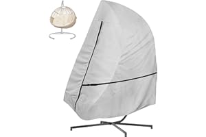 OUTTDID Single Egg Chair Cover, 600D Heavy Duty Waterproof Hanging Egg Chair with Waterproof Zipper, UV-Anti & Windproof for B&M & Aldi Swing Chair -- 190x115cm