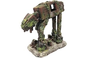 SLOCME Acuario Big At-At Imperial Walker - Decoración de transporte blindada para todo terreno, adorno de robot de resina para peceras