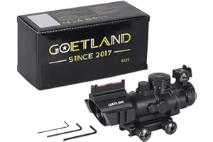 Goetland Gewehr Zielfernrohr 4x32 Airsoft Red Dot Visier Sight mit Montage Ringe BDC SFP für Taktische Jagd Armbrust Luftgewehr Sportschützen