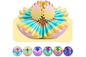 OLEE ODEE Gear Ball Fidget Spielzeug für Kinder Erwachsene 3D Gedruckt Stressabbau Zahnrad Kugel Büro Weihnachten Ostergeschenke Geburtstagsgeschenke Sensorisches Spielzeug(Sonnenuntergang,8cm)