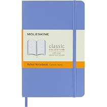 Carnet Moleskine A5 Moleskine - Carnet Classique à Pages Blanches, Couverture Rigide Et Fermeture Elastique, Format De Poche 9 X 14 Cm, Couleur Bleu Hortensia, 192 Pages : MOLESKINE Carnet Bullet Journal