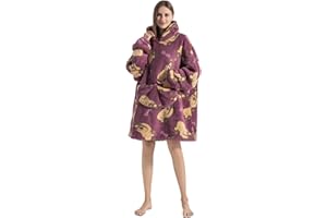 Thigies Oversize Felpa Coperta con Cappuccio,Coperta Indossabile Calda Felpa con Cappuccio Invernale con Maniche e Tasca