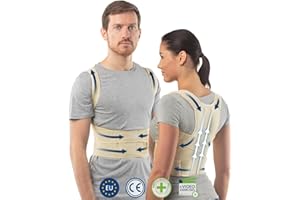 aHeal Correttore Posturale per Spalle e Schiena Medico Ortopedico - Prodotto realizzato in Europa - Fascia Posturale per Donne e Uomo - Busto Posturale Raddrizza Spalle - Taglia 1 Pelle, 69-78 CM