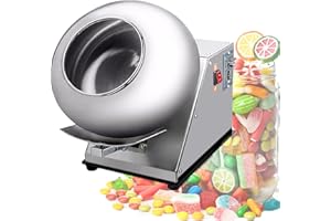 GAOMIN Machine à DragéEs éLectrique,110v 220v 180w Machine à DragéEs 3-6kg/H 520rpm Machine à DragéEs pour Le Chocolat,Machine à Chocolat Commerciale,Polissage,Enrobage,Arrondi,SéChage,220V