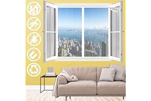 KSITH Zanzariera Magnetica Finestra, Auto Chiusura Magneti Rete Antizanzare, Maticamente Anti Zanzare Calamite Tenda, Facile Montaggio, per Porte Finestre- White|| 120x235cm(47x93inch)