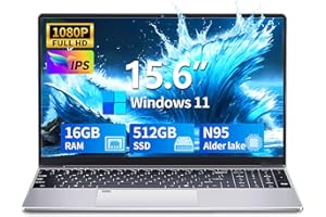 AUKABREX 15.6 Pollici PC Portatile 16GB RAM 512GB SSD, Windows 11 Notebook Celeron N95 CPU, 180° Flip Laptop FHD 1920*1080, Tastiera Retroilluminata, Sblocco Impronta Digitale, USB3.0+BT4.2+Webcam+Mini-HDMI