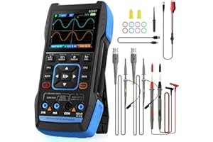 Oszilloskop Multimeter(Deutsch), WapoRich 2 Kanal Handheld Oszi, 3-in-1 Digital oscilloscope mit 10 MHz, 50 MSa/s, TRMS 9999 Counts, 7 Signalwellenformen, 32 KB Speichertiefe, Online-Update