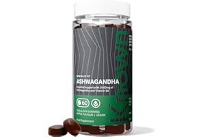 Known 3000mg Ashwagandha Haute Concentration Gummies – Saveur Pomme – Complément Gommes Végan avec Extrait de Racine & Vitamin B6 – Énergie, Humeur & Bien-être – Cure 1 Mois – Pour Hommes & Femmes
