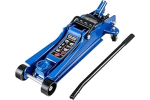 LONENESSL Car Lift Jack, Hydraulic Low Profile 2.5 Ton Trolley Jack, Heavy Duty Floor Jack Lift Height 85mm-385mm, Hydraulic Car Trolley Jack with Wheels, Car Jack Garage Lift Tool