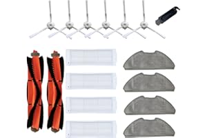 JoyBros Accessori Ricambi per Mi Xiaomi Vacuum-Mop 2 PRO/Lite MJST1SHW 2 spazzole Principali, 6 spazzole Laterali, 4 filtri, 4 salviettine, 1 Strumento…