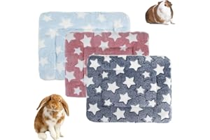 BundleMall – Lot de 3 lits en polaire pour petit animal, chauds et moelleux, tapis de couchage pour chaton, lapin, chinchilla, écureuil, hérisson (taille S : 38 x 28, M)