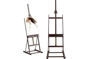 Vinsetto Chevalet en bois hauteur réglable 171-230cm Chevalet Peinture pliable avec rangement inclinaison réglable 80° max. adapté pour l'art et mariage pour enfants et adultes marron