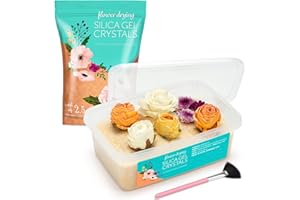 LotFancy Silica Gel for Drying Flowers 2.5 lbs (1.13 kg), Silica Sand with Indicator, Reusable Desiccant, Fine Crystals < 1 mm for Flowers