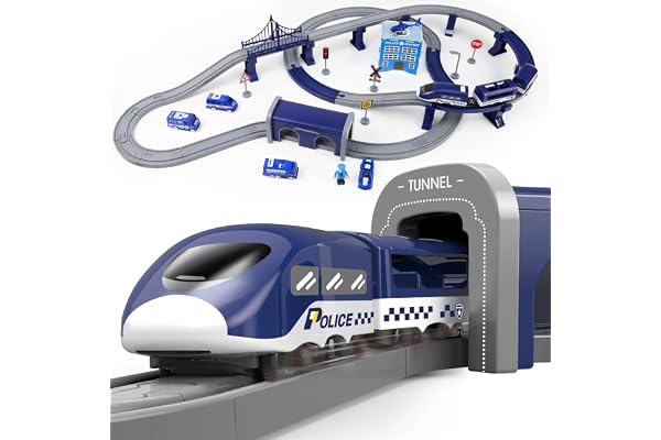LZDMY Train Electrique Enfant Voiture Électrique Flexible Ensemble Circuits Course,92 PCS Jouets Enfants Véhicules de Construction, Jeu de Piste Noël Nouvel an Cadeau pour 3 4 5 6 7 Ans Garçons