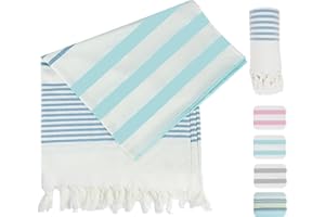 Winthome Strandtuch Weich- Strandhandtuch Bambus-Baumwolle Leicht Platzsparend, Hamamtuch Saugstark, Schnelltrocknend, Badetuch Sandfrei, Handtuch für Damen Herren Saunahandtuch (150x75cm, 1 Pack)