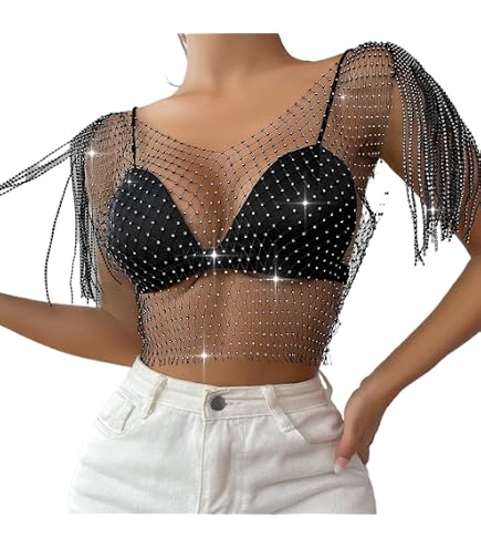 Sethain Chaîne De Corps Multicouche Paillettes Bleue - Bijoux De Taille Et Poitrine Pour Femme