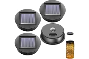CRESBEL Piezas de repuesto para lámparas solares: 4PCS Diámetro de 8 cm, luces solares de repuesto con LED brillante, IP65 resistente al agua, panel solar, repuesto para lámpara solar, jardín y bricolaje