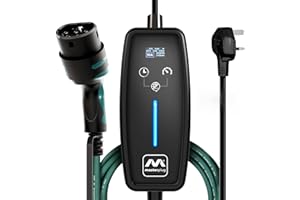 Masterplug EV Charging Cable for Electric and Hybrid Vehicles, 5 Metres, Mode 2, Delay Charging Function, 3 Pin UK Plug to Type 2 Car Charger, Language Options, 2.4kW, EVCM221005-MP2