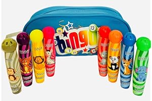 Thomas & Anca Club Supplies Ltd Bingo Dabbers & Dabber Case Set for Bingo Lover Bingo Player Gift Blue 8xDinky15ml
