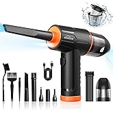 WHATOOK Soplador de Polvo Eléctrico y Aspirador 2 en 1, 100000 RPM,10Kpa, 7600mAh, 3 velocidades, Aire Comprimido Sin Cable c