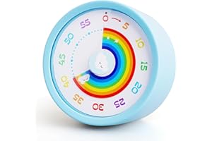 Voniobuy Visuel Timer Enfant, Chronometre Enfant de 60 Minutes avec Fonctionnement Silencieux, pour L'apprentissage, Le Jeu et La Gestion Efficace du Temps