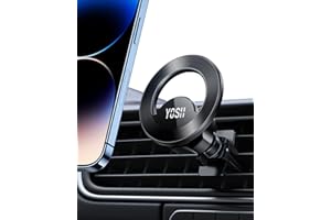 YOSH Mag-Safe Support Voiture Ventilation, Support magnétique léger pour téléphone de Voiture, Support magnétique de Voiture pivotant à 360° pour iPhone 15/14/13/12 série & Coques de téléphone