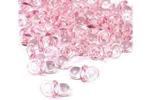 Lot de 50pcs Mini Sucettes Décoration pour Baptême Douche de Bébé (Rose)