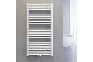 SONNI Handtuchheizkörper Handtuchtrockner 60 x 120cm Heizkörper Bad Mittelanschluss Handtuchwärmer Badheizkörper Weiß Gerade