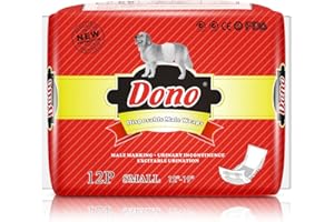Dono jetables Mâle Stratifiées Chien Couches Super absorbantes Couches pour Chiens et Chats, 2018 Nouveau Design (S 12pc (12"-19"))