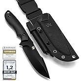 ODENWOLF Outdoor-Messer AMBULO mit Kydex Holster - Edles Jagdmesser aus einem Stück D2 Stahl gefertigt - DAS Bushcraft Messer