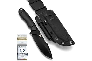 ‎WOLFGANGS ODENWOLF Outdoor-Messer AMBULO mit Kydex Holster - Edles Jagdmesser aus einem Stück D2 Stahl gefertigt - DAS Bushcraft Messer - Perfektes Survival Messer