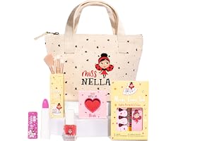 MISS NELLA Girly Girl Sminkset för Barn, Smink och Nagellack i Necessär, Hypoallergenisk, Dermatologiskt Testad