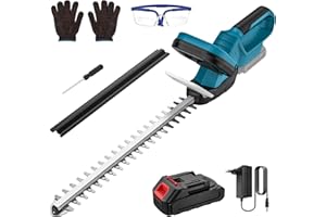 IERAKOR Taille Haie Batterie, Taille Haie Electrique avec 1 Batterie 3,0Ah, Lame à Double Action, 53 cm Longueur de Coupe, 14 mm Écartement des Dents, Taille Haie sans Fil pour Jardin et Verger