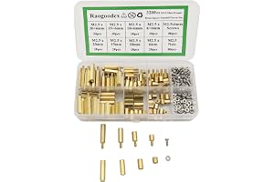 Raogoodcx 320 st M2,5 hane hona mässing distansskruv 6 mm 10 mm 15 mm 20 mm mutter sortiment kit
