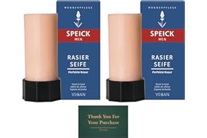 Shaving Soap Stick 50g (Pack of 2), Normal And Sensitive Skin, Creamy Foam Which Leaves The Skin Refreshed, With Treseida Thank You Card