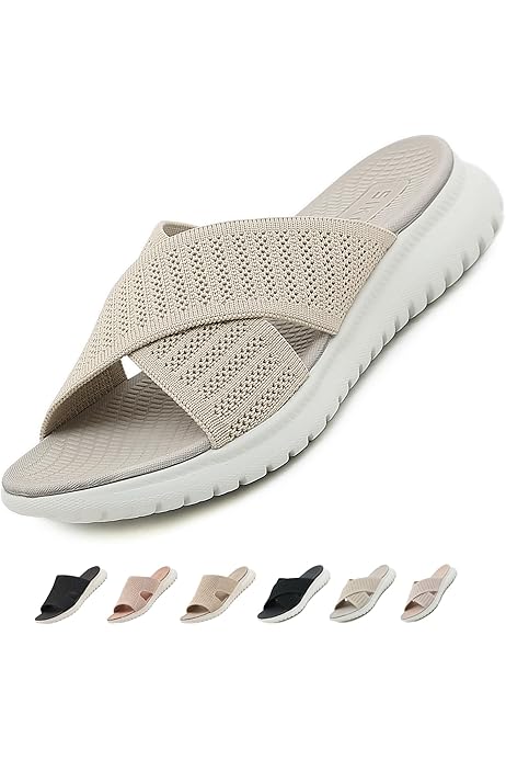 Sandales Orthopédiques Femme Compensées - Bout Ouvert, Semelle Souple Antidérapante - Pour Plage, Ville, Maison
