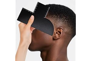 BRAMBLECO Barber Enhancement Card - Beard line up Tool - Measurement Indicators - T Shape Hairline Shaping Tool - for Precise Edge Ups & Beard Line Up Tools Cutting Guide for Men (Black)