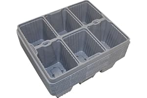 Kingston Tools Pack of 10 Seed Trays 6 Cells Germination Propagation Trays Cavity Growing Seedlings Insert Recycled Plastic