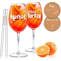 Italien Geschenk Set Aperol Spritz Geschenkset | Mit Glas, Strohhalm, Untersetzer & Rezeptmagnet | Perfekt Für Aperol-Liebhaber Aperol Geschenkset