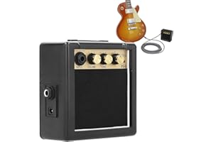 VINGVO Electric Bass Mini Guitar Headphone Amp, 3W Portable Small Guitar Speaker, Practice Amp with Volume Tone Control