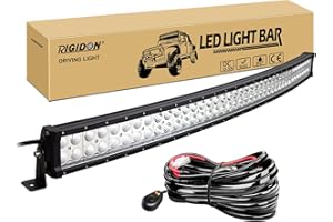 ‎RIGIDON RIGIDON Gebogene 42 Zoll 105cm 240W Led lichtleiste kfz mit 12v kabelbaum kit, Offroad beleuchtung für Auto SUV, LKW 4x4, Fahrzeuge, 6000K led nebelscheinwerfer, spot strahler flutstrahler combo